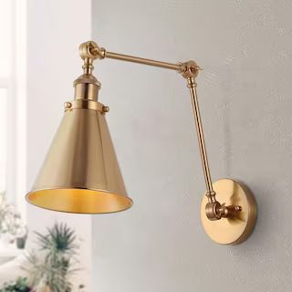 JONATHAN Y Rover 7 in. Adjustable Arm Metal Brass LED Wall Sconce JYL7461A | The Home Depot