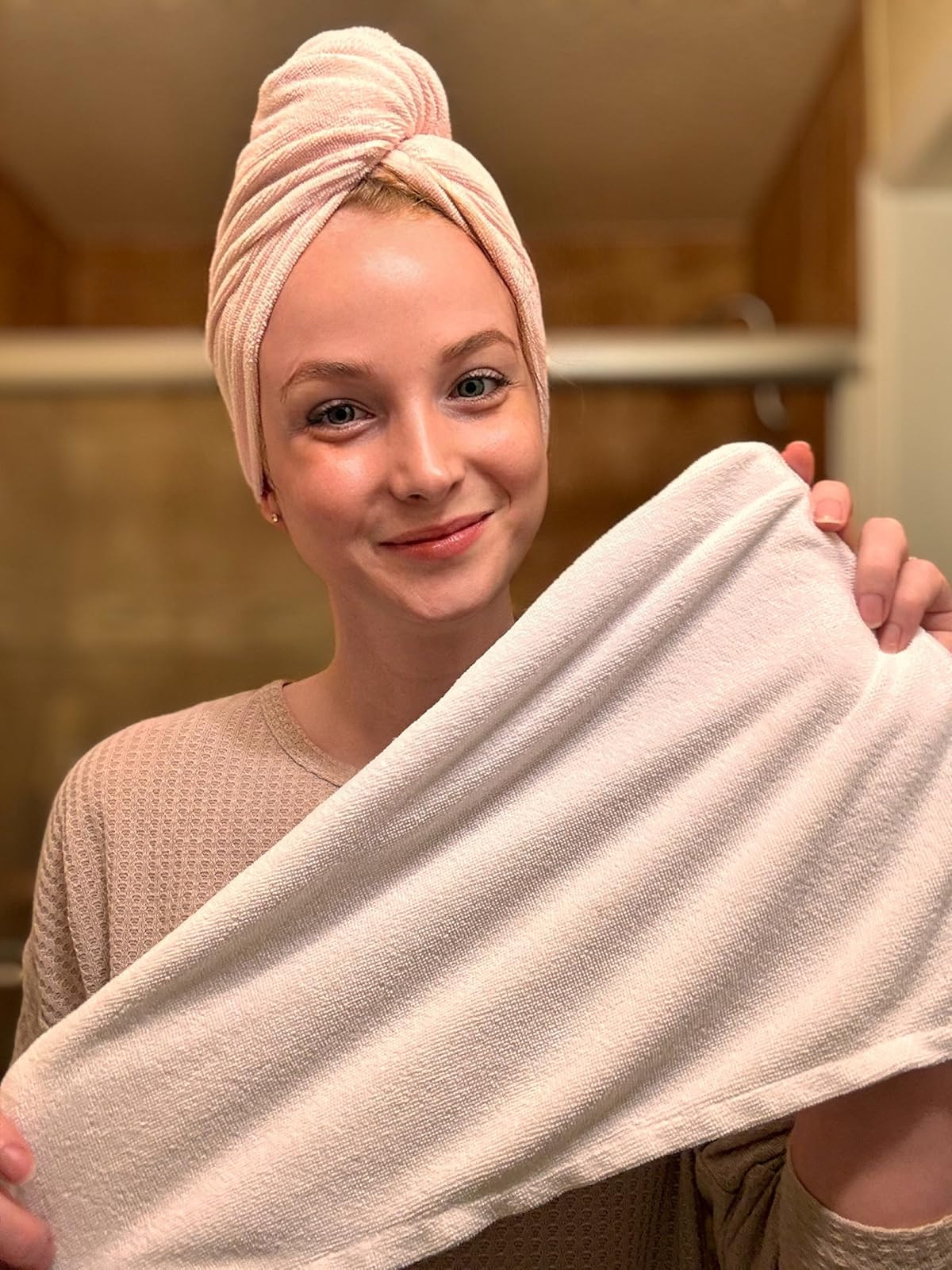 Hair care made simple (and cozy). This soft, ultra-absorbent hair wrap towel is a game-changer for reducing frizz and drying time—no tugging, no breakage, just healthier, happier hair. Perfect for post-shower routines, spa nights, or getting ready on the go.

hair wrap towel | microfiber hair towel | frizz-free hair | quick dry hair wrap | hair care routine | towel for curly hair | post-shower must haves | healthy hair essentials 

 #LTKU #LTKFindsUnder50 #LTKBeauty