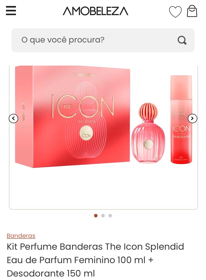 Kit Perfume 100 ml + Desodorante 150 ml The Icon Splendid Feminino Antonio Bandeiras com 24% off, notas aromáticas de Peônia, Pêra, Pimenta, Praliné Rosa, Baunilha e Flor de Laranjeira 

#LTKpromo #LTKbeleza #LTKbrasil