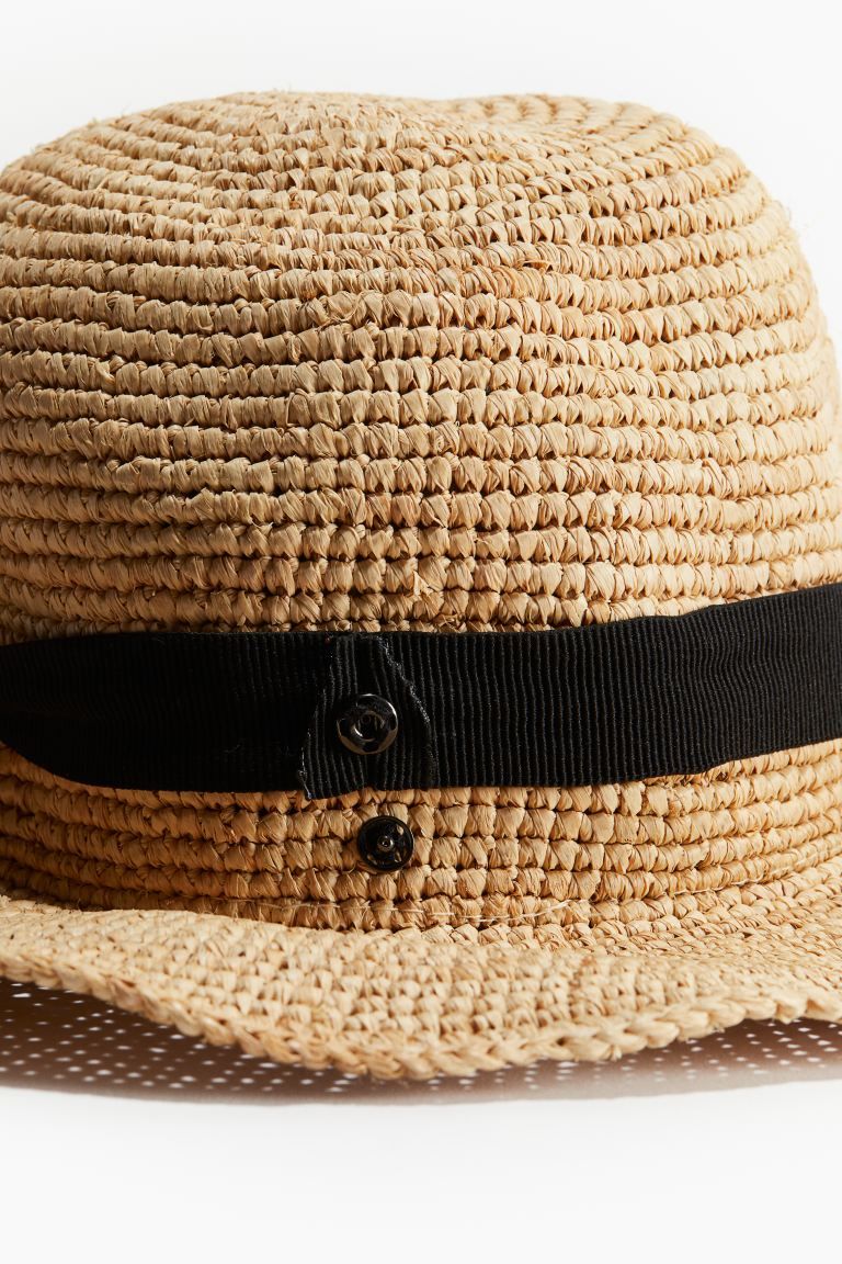 Foldable Straw Fedora Hat - Beige - Ladies | H&M US | H&M (US + CA)