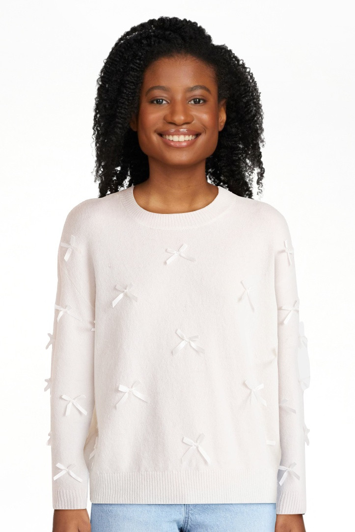 No Boundaries Bow Sweater, Lightweight, Women's | Walmart (US)