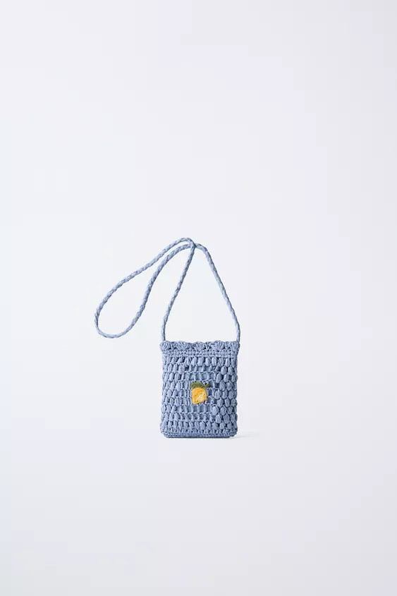 RAFFIA EFFECT FRUIT CROSSBODY BAG | Zara US