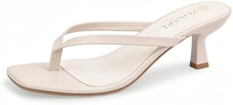 Kitten Heels for Women, Square Toe Flip Flop Kitten Heel Sandals | Amazon (US)