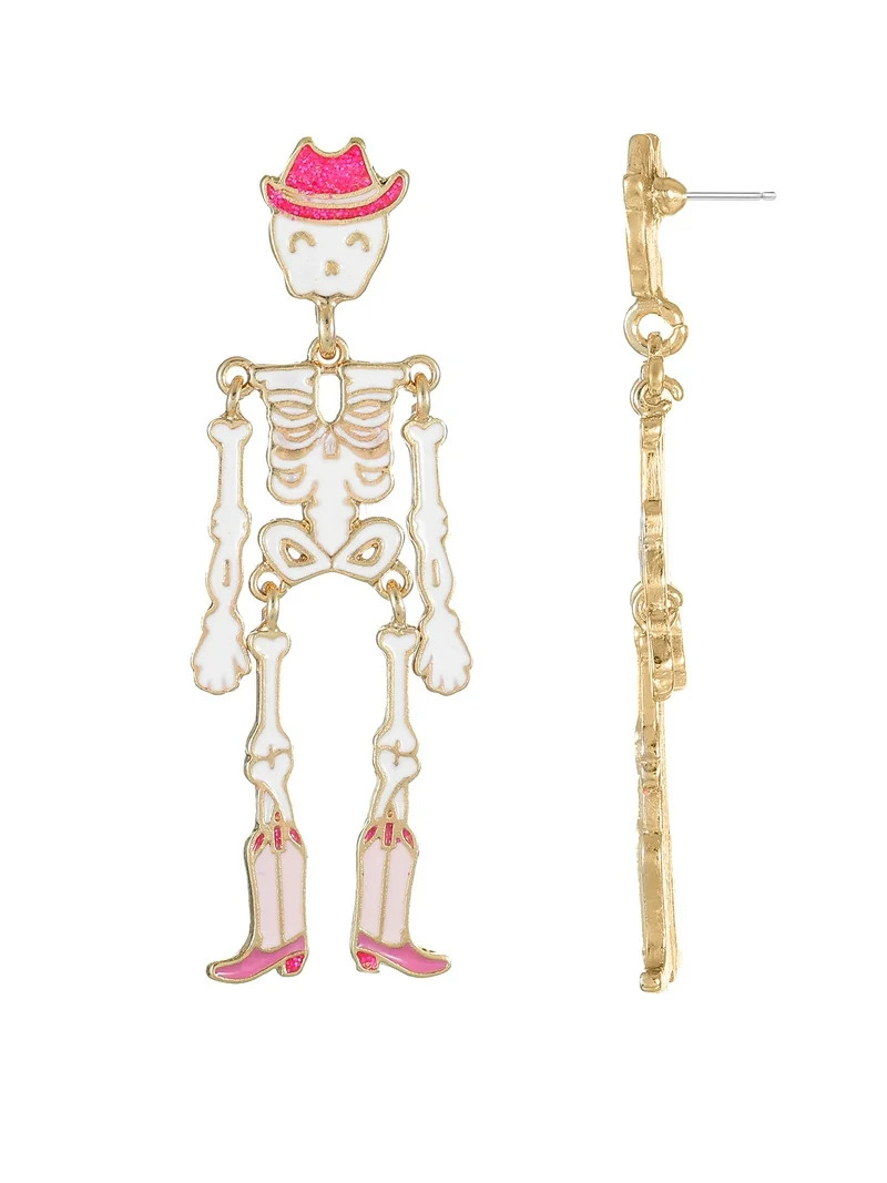 Way to Celebrate Halloween Cowboy Skeleton Dangle Earing, 1 Pair - Walmart.com | Walmart (US)