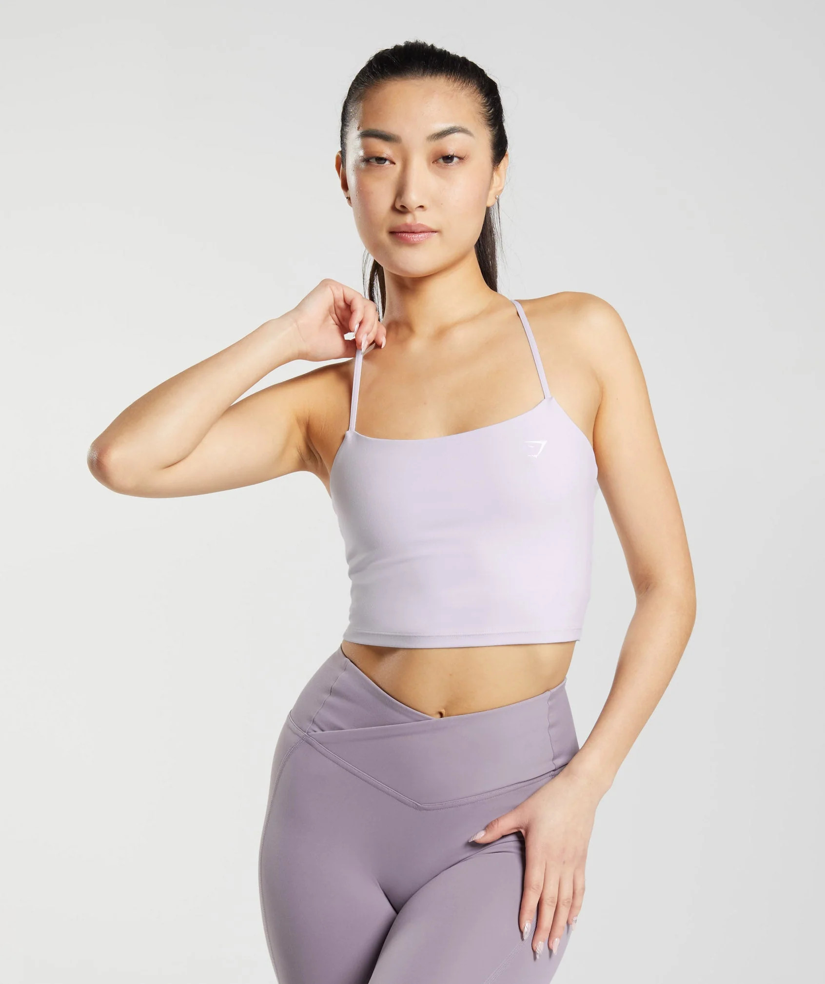 Gymshark Strappy Crop Cami Tank - Iced Lilac | Gymshark US