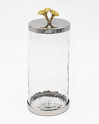 Godinger Canister Storage Container, Glass Storage Canister, Marble with Silver Band - 4x8 | Amazon (US)