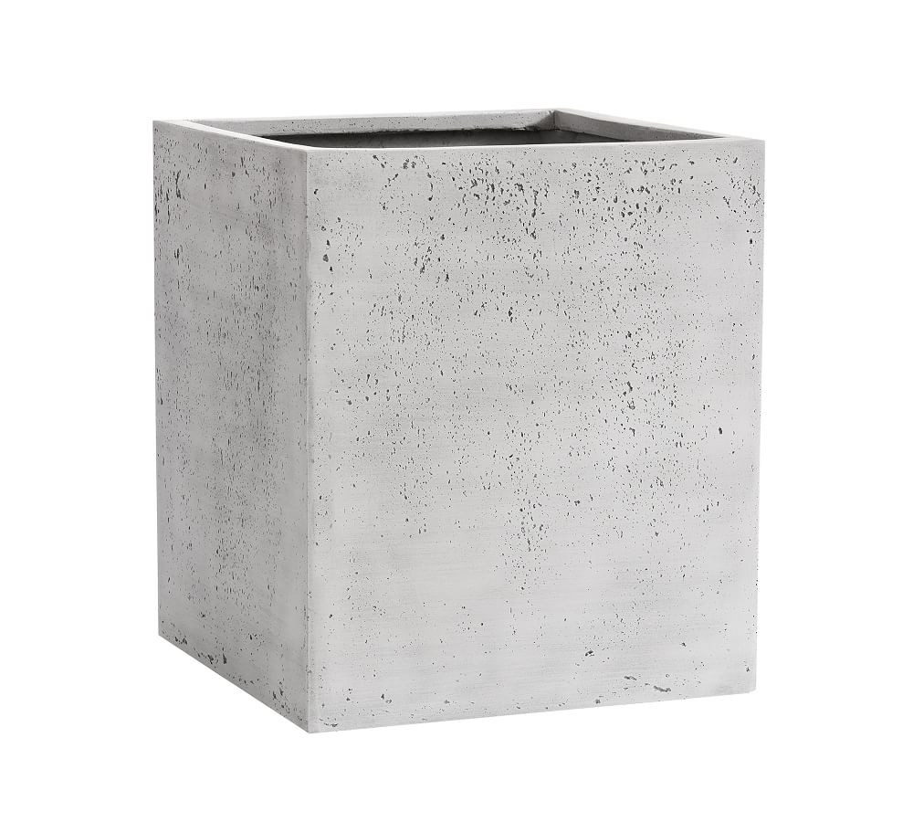 Mission Square Planter Grey Medium | Pottery Barn (US)