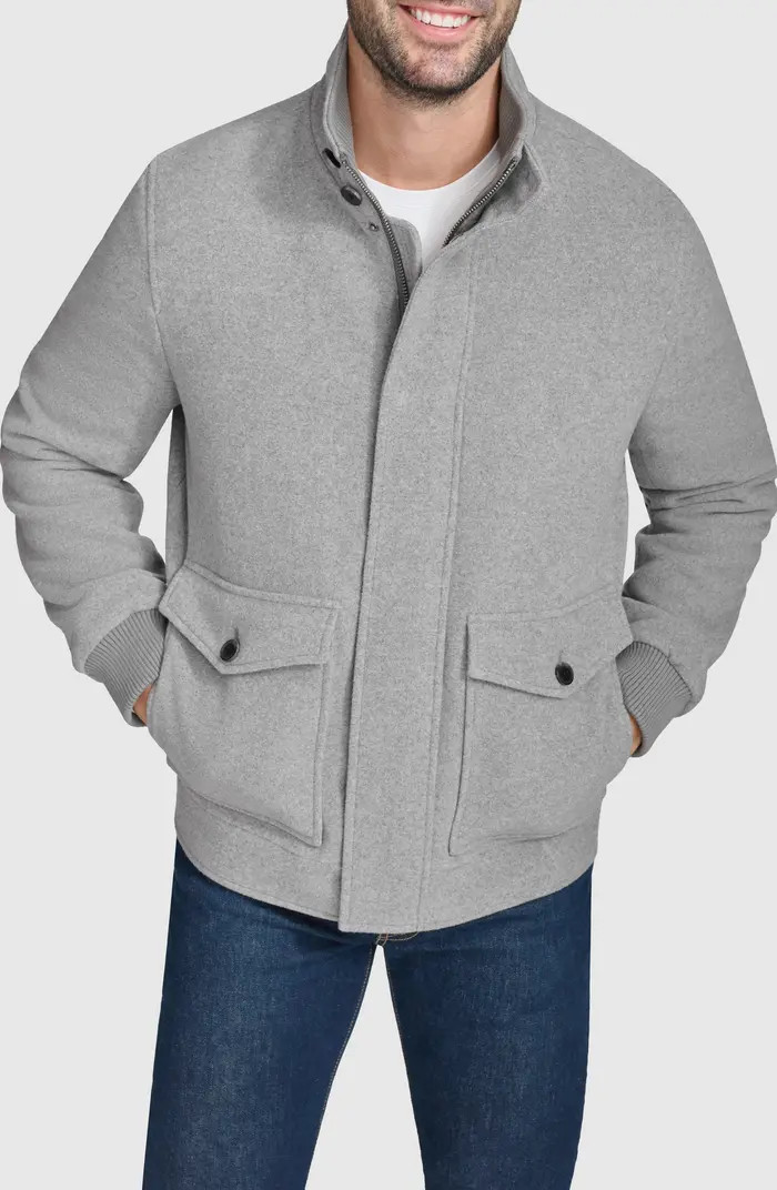 Cole Haan Signature Stand Collar Wool Blend Bomber Jacket | Nordstromrack | Nordstrom Rack
