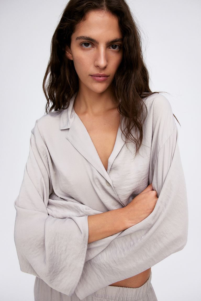 Pajama Shirt and Pants - Light taupe - Ladies | H&M US | H&M (US + CA)