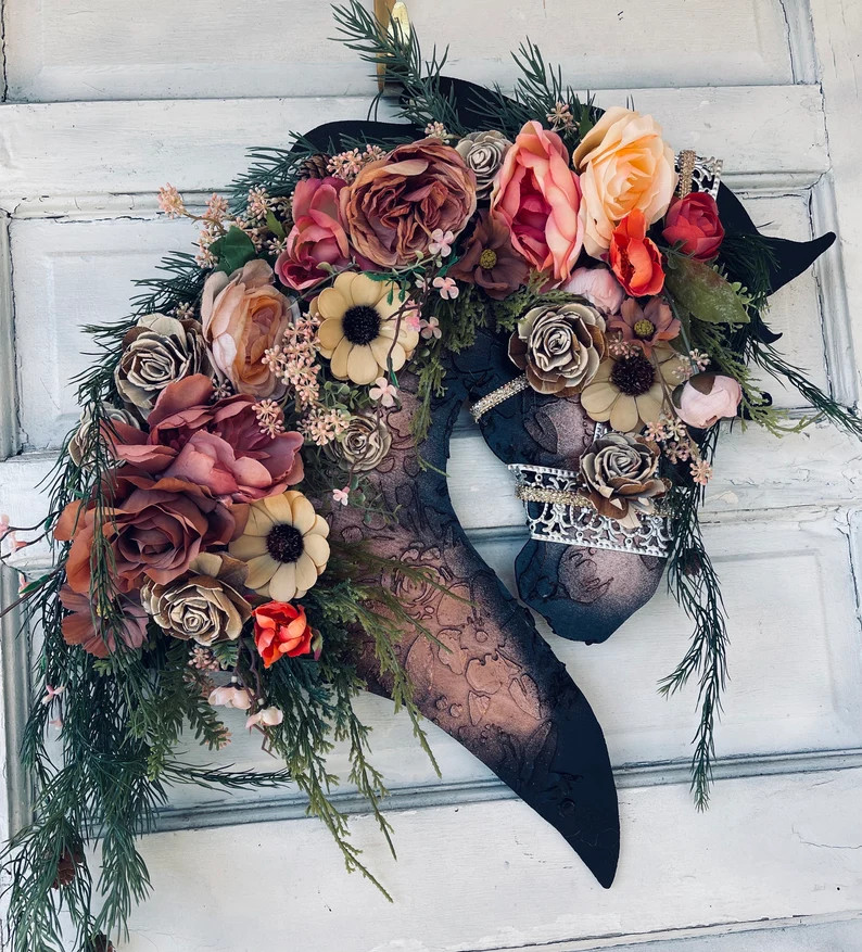 Summer/everyday Wood Flower Equestrian Wall Art or Door Hanger Welcome Home Entry Way Equine Wrea... | Etsy (US)