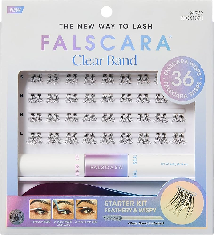 FALSCARA Clear Band False Eyelashes, Lash Extension Kit, Feathery & Wispy, Natural Volume, 8mm-10... | Amazon (US)