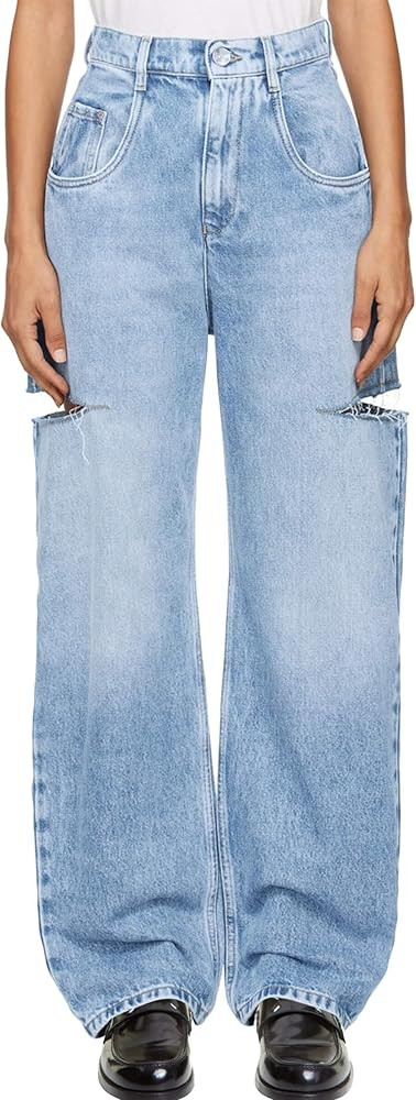 Cicy Bell Womens High Waisted Baggy Jeans Side Cut Out Wide Leg Stretchy Trendy Denim Pants with ... | Amazon (US)