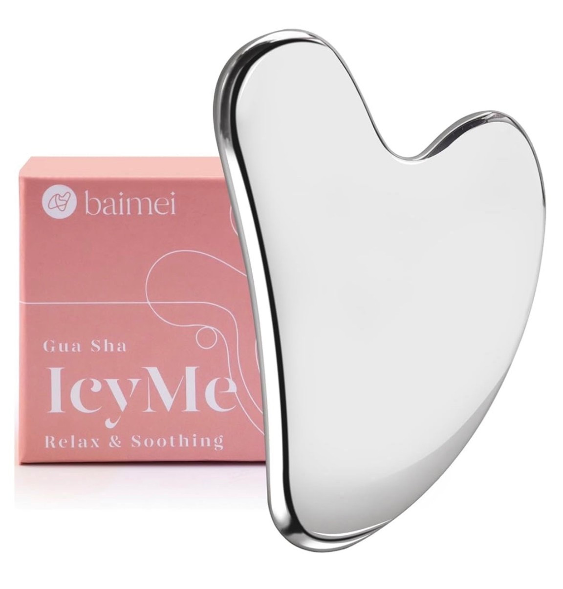 Stainless Steel Gua Sha for Self Care, Face and Body Treatment, Back Muscles Pain Relief, Great Stocking Stuffer or Gift!