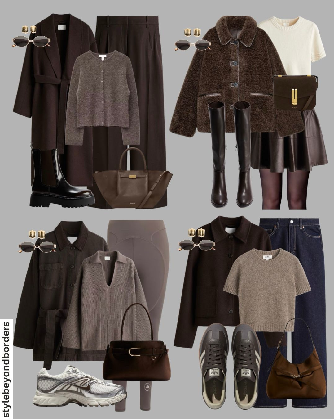 Chocolate brown outfits for fall 🤎🍫🍂



Tags: long brown wool coat, alpaca cardigan, brown wide leg formal trousers, reversible leather brown jacket, white short sleeve sweater, knee high brown leather boots, flared leather skirt, brown parka packet, V-neck jumper, adidas leggings, brown ankle boots, chelsea boots, adidas spezials, brown collar jacket, straight leg blue jeans, DeMellier bag, H&M, Zara, Mango, Adidass

#LTKautumn #LTKwinter #LTKstyletip