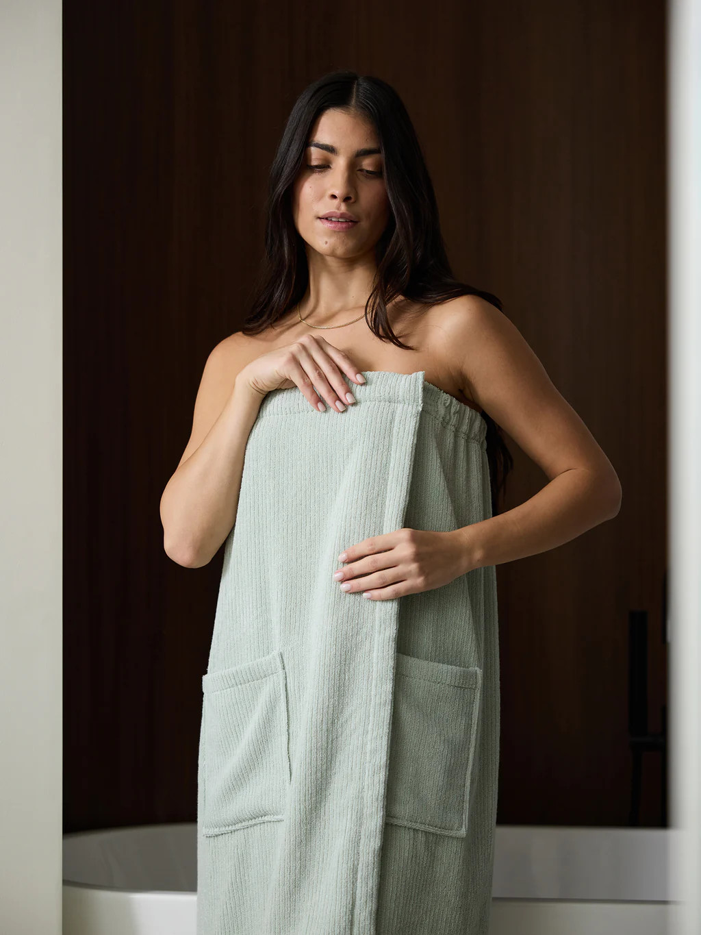 Ribbed Terry Bath Wrap | Cozy Earth