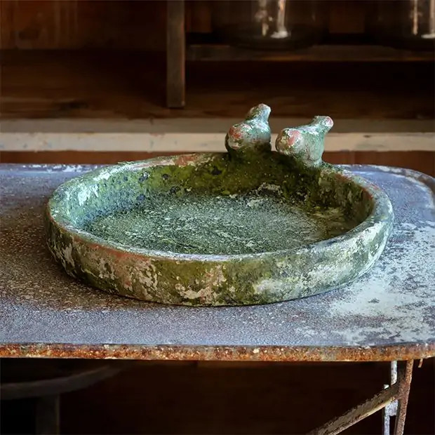 Aged Garden Bird Bath | Antique Farm House