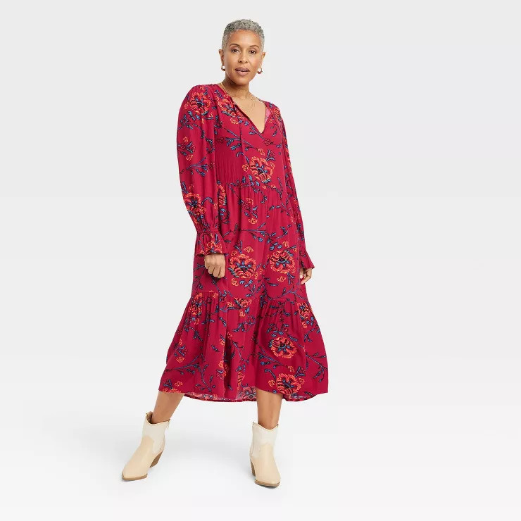 puff sleeve embroidered dress Taurus Floral Embroidery Puff Sleeve Dress White