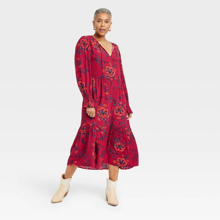 Women's Long Sleeve Embroidered A-Line Dress - Knox Rose™ | Target