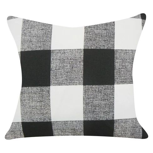 Black Buffalo Check Throw Pillow (18"x18") - The Pillow Collection | Target
