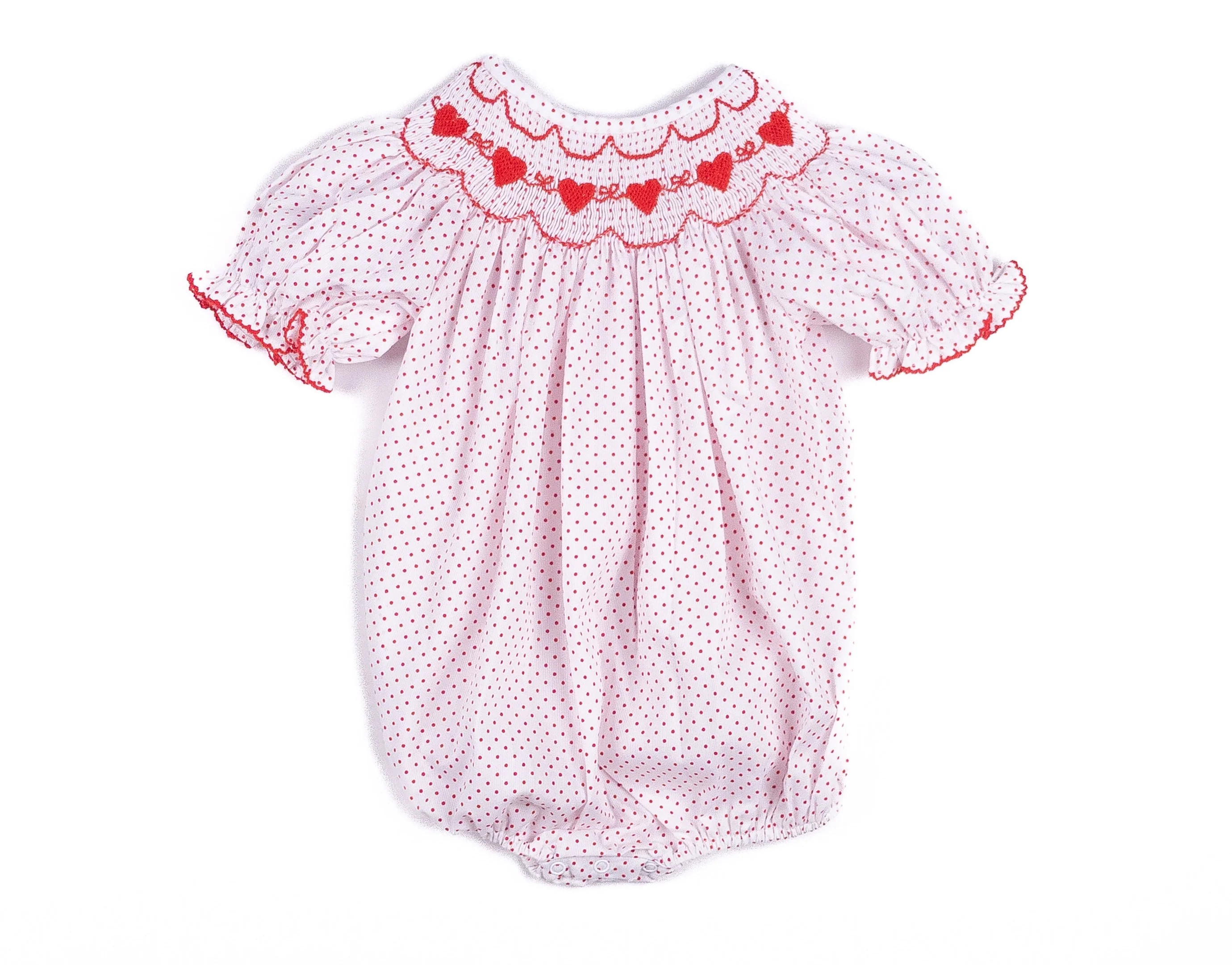 Shop Teeta Hearts Red Bitty Dot Bubble | JoJo Mommy