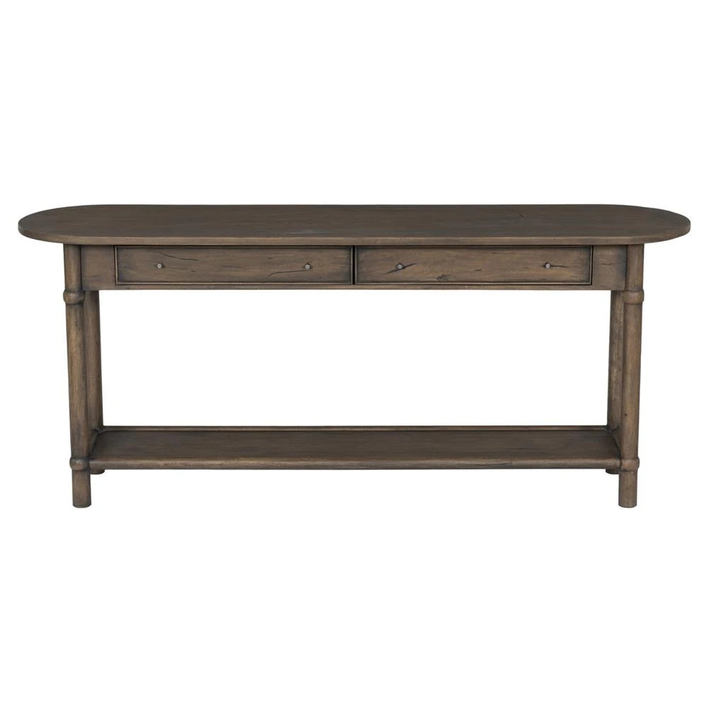Charnes Aged Belgium Bleach Console Table | Kathy Kuo Home