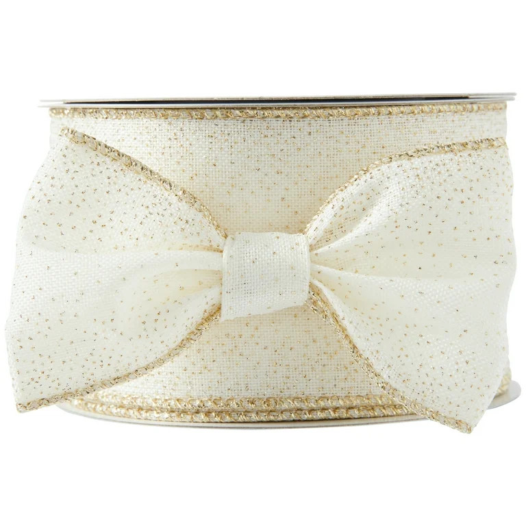 My Texas House White Ribbon with Gold Speckles, 18 ft | Walmart (US)