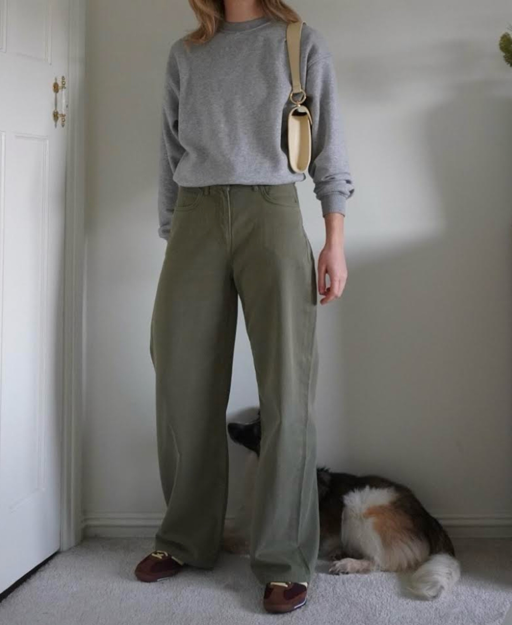 Reiss, Cotton on, Adidas, Asos, Hush, transitional outfit, transitional style, spring outfit, spring fashion, khaki trousers, wide leg jeans, grey sweater, oversized sweatshirt, Adidas trainers, shoulder bag, cream shoulder bag, spring outfit ideas, style inspiration 

#LTKstyletip #LTKeurope #LTKSeasonal