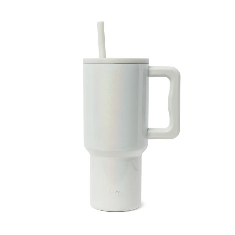 Simple Modern 30 fl oz Insulated Stainless Steel Trek Tumbler with Straw Lid | Selenite | Walmart (US)