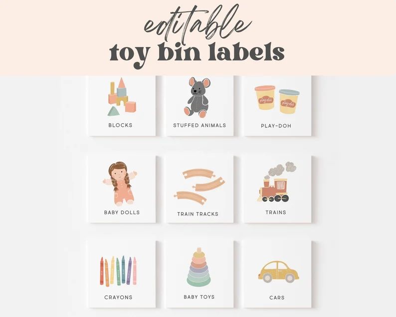Editable Printable Toy Trofast Bin Storage Labels, Visual Pictures Download Montessori Homeschool... | Etsy (US)