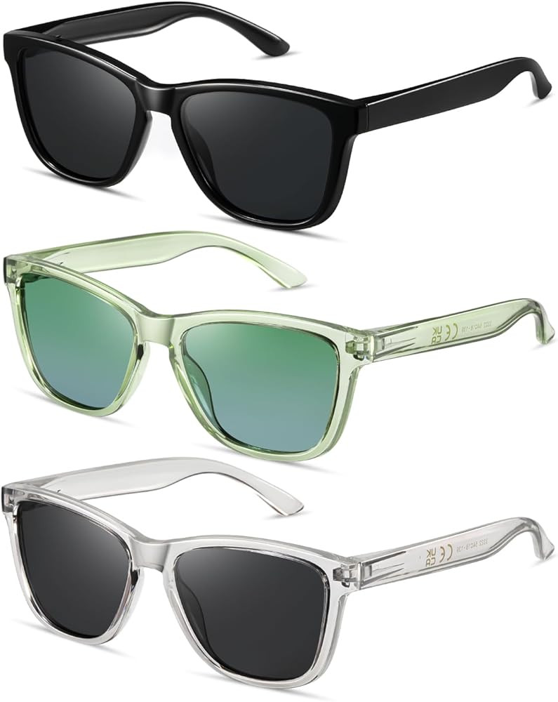 MASDUN Retro Polarized Sunglasses for Women Trendy Classic Sun Glasses (3 Pack) | Amazon (US)