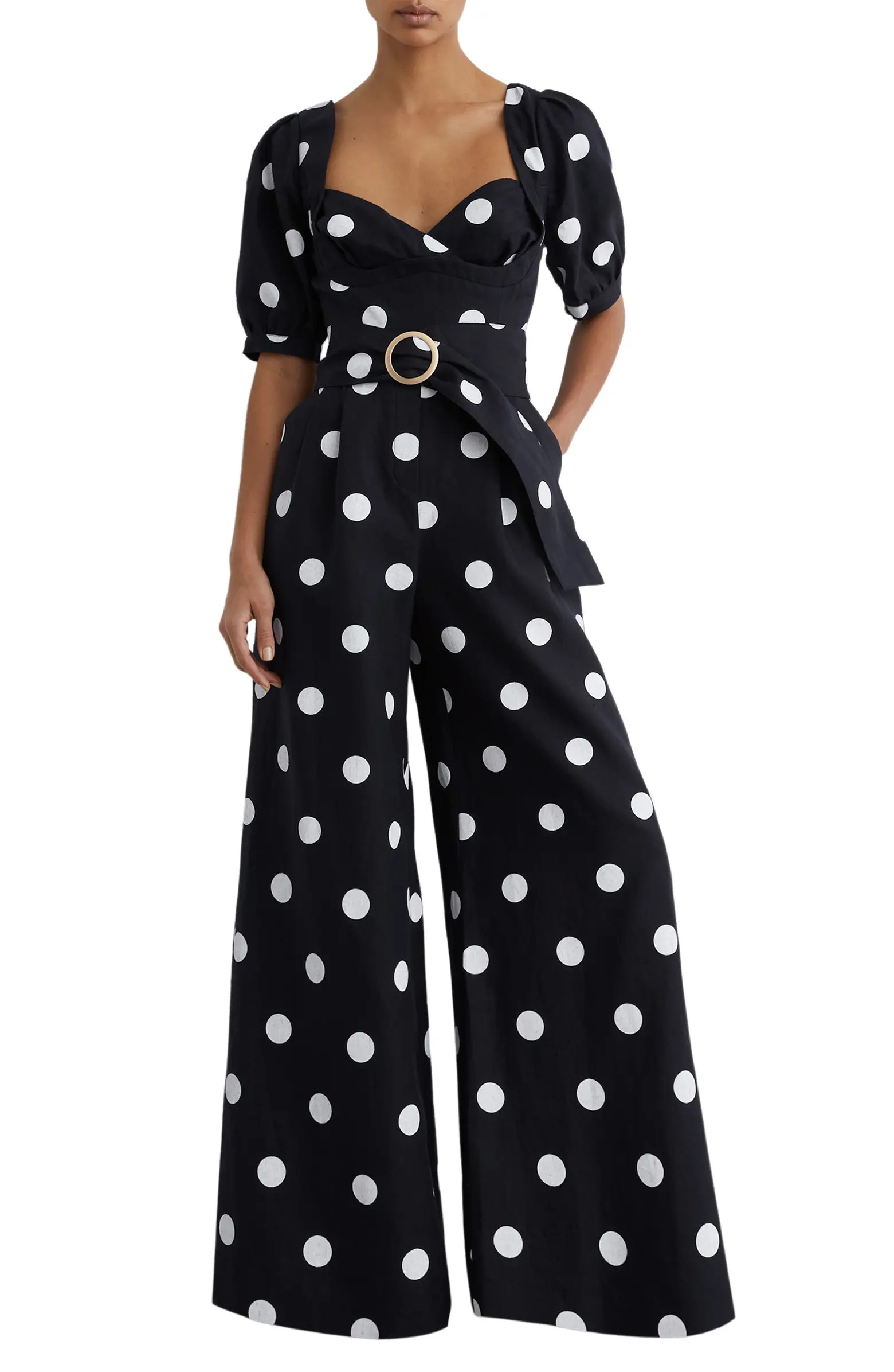 Brook Polka Dot Linen Jumpsuit | Nordstrom