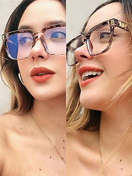 VISOONE Rectangle TR90 Blue Light Blocking Glasses Computer Eyewear with Preppy Look for Women an... | Amazon (US)