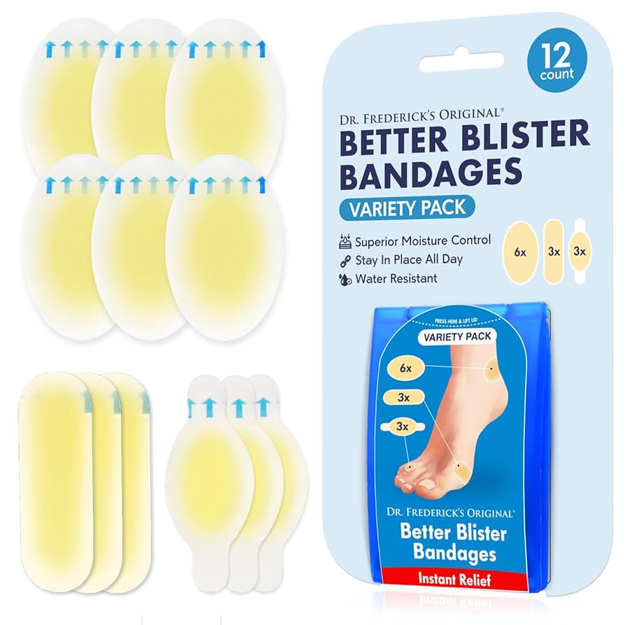 Dr. Frederick's Original Better Blister Bandages - 12ct - Water Resistant - 40% More Cushioning -... | Amazon (US)