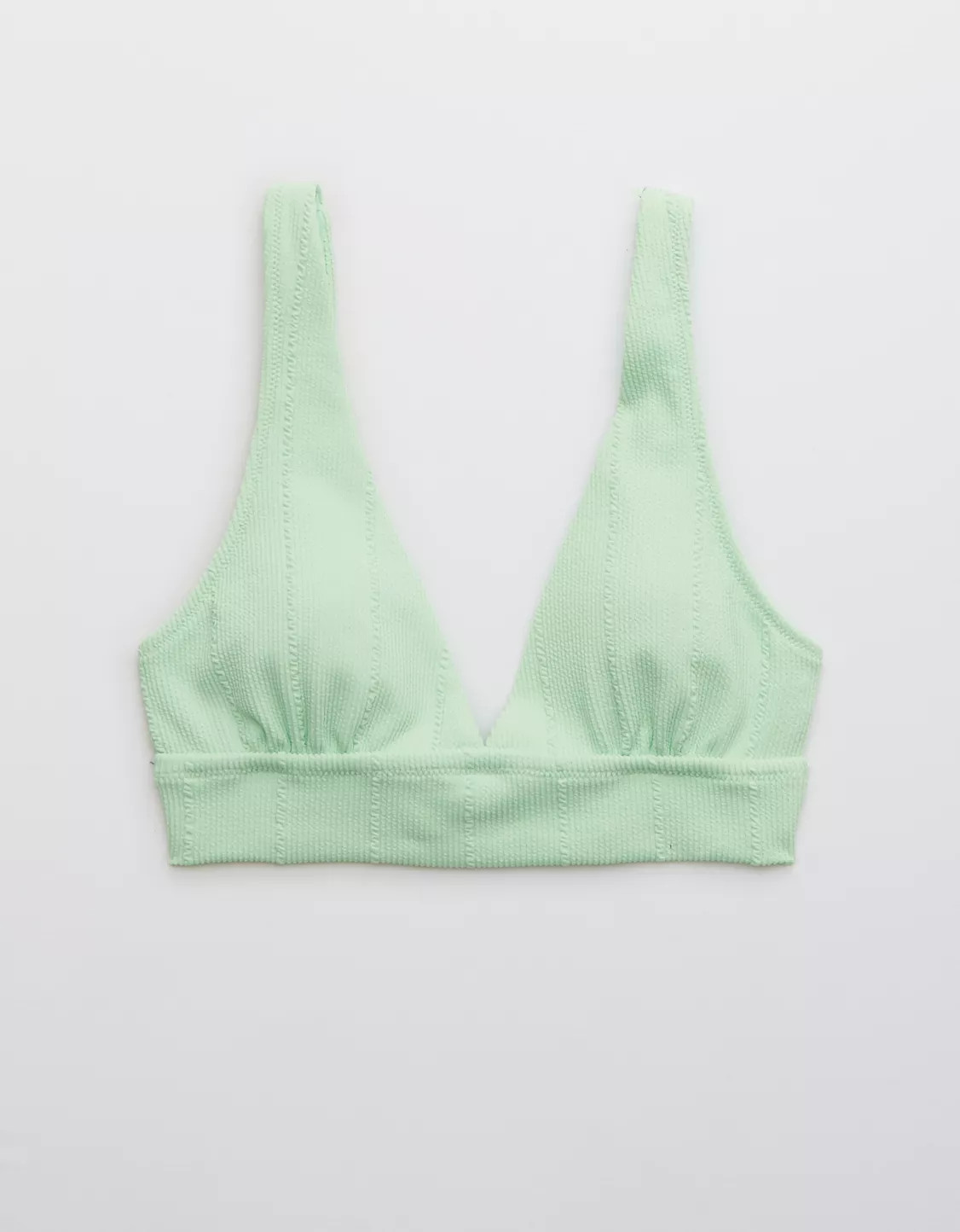 Aerie Crinkle Longline Plunge Triangle Bikini Top | American Eagle Outfitters (US & CA)