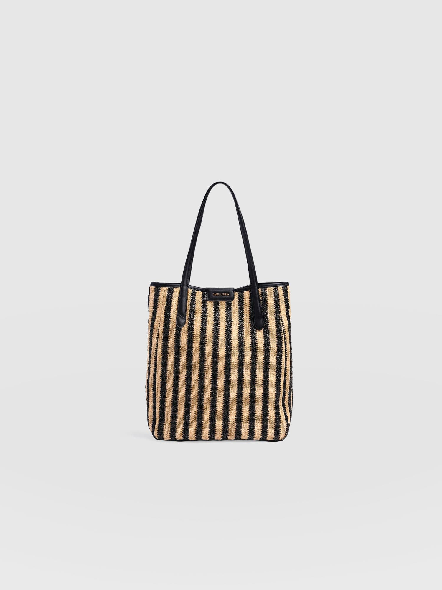 Stella Shopper Bag - Black Raffia | Saint + Sofia