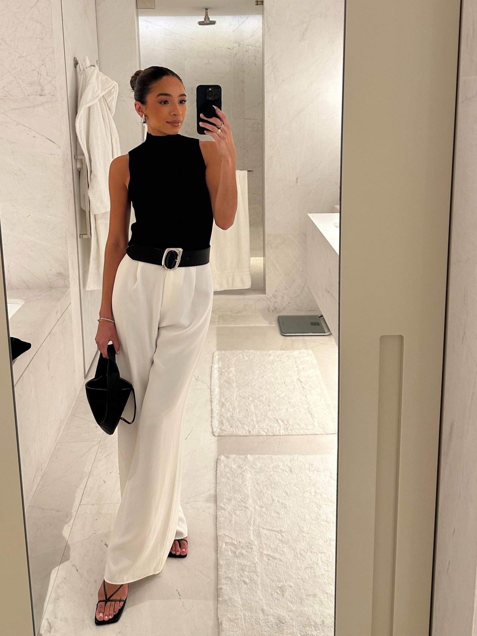 Vacation dinner outfit - size XS tank, size Small pants (exact are sold out from Revolve). Code NENA to save on Dibs!

#LTKstyletip #LTKfindsunder100