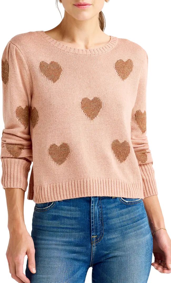 Splendid Annabelle Metallic Heart Sweater | Nordstrom | Nordstrom