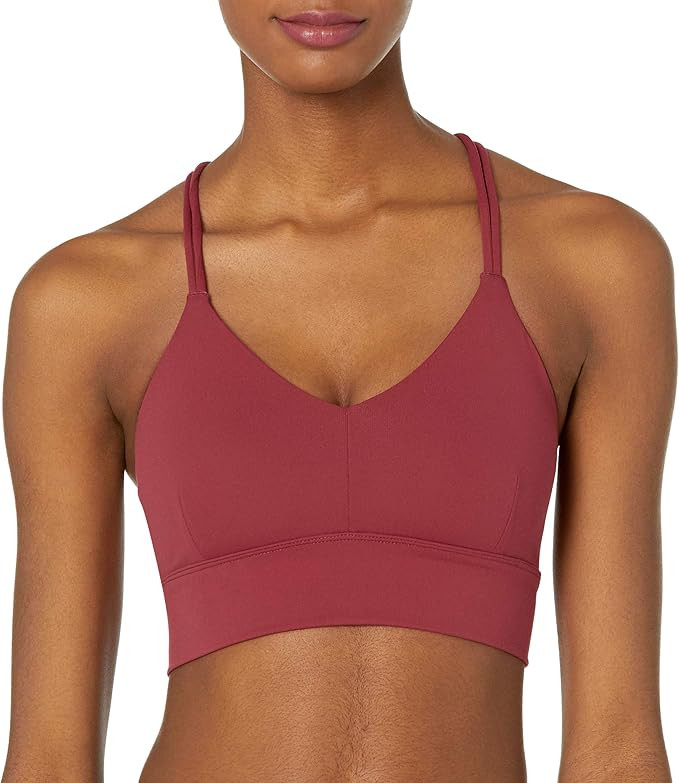 Amazon Brand - Core 10 Women's Spectrum Strappy Longline Plunge Yoga Bralette Sports Bra | Amazon (US)