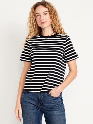 Heavyweight Striped Crew-Neck T-Shirt | Old Navy (US)