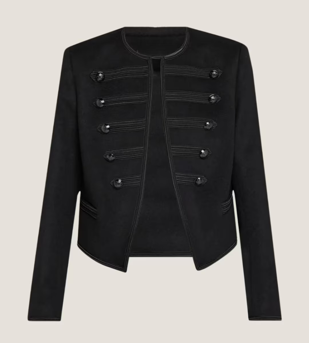 Handmade Wool Military Jacket – Black Blazer with Decorative Buttons | Etsy (US)