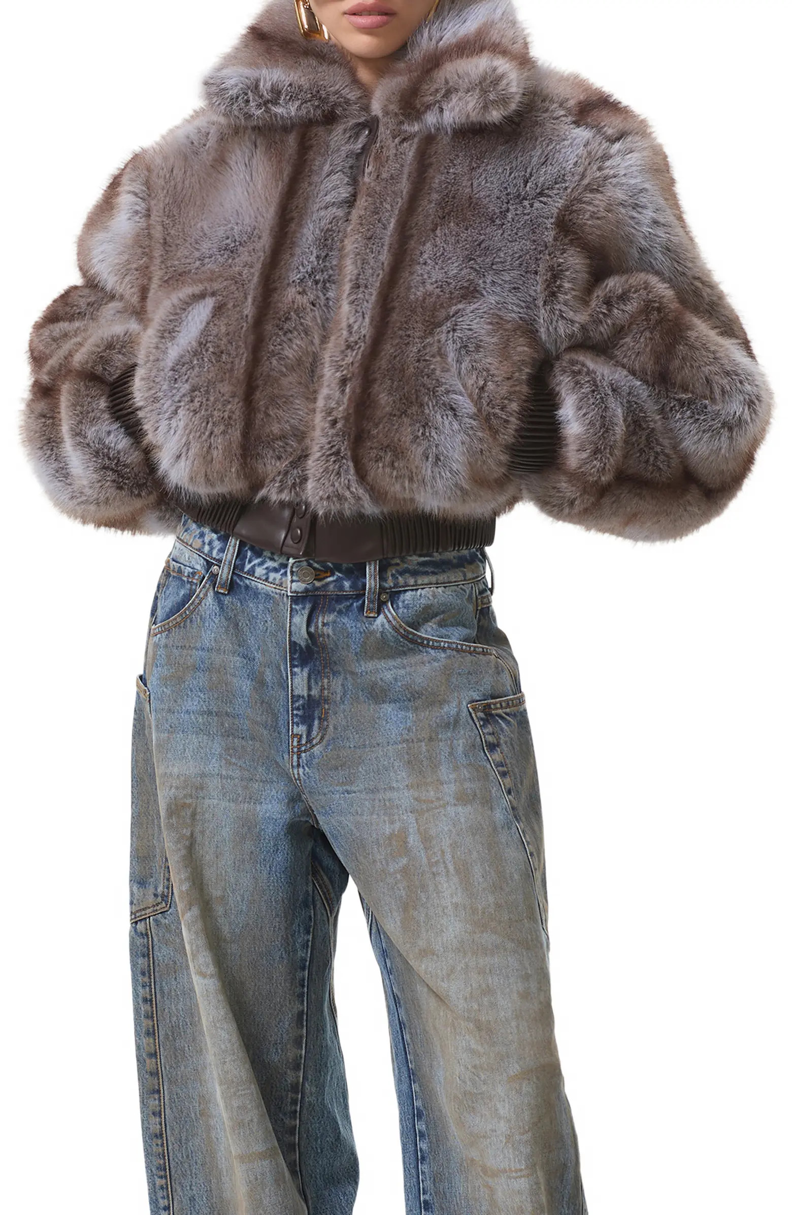 AFRM Adelaide Faux Fur Crop Coat | Nordstrom | Nordstrom