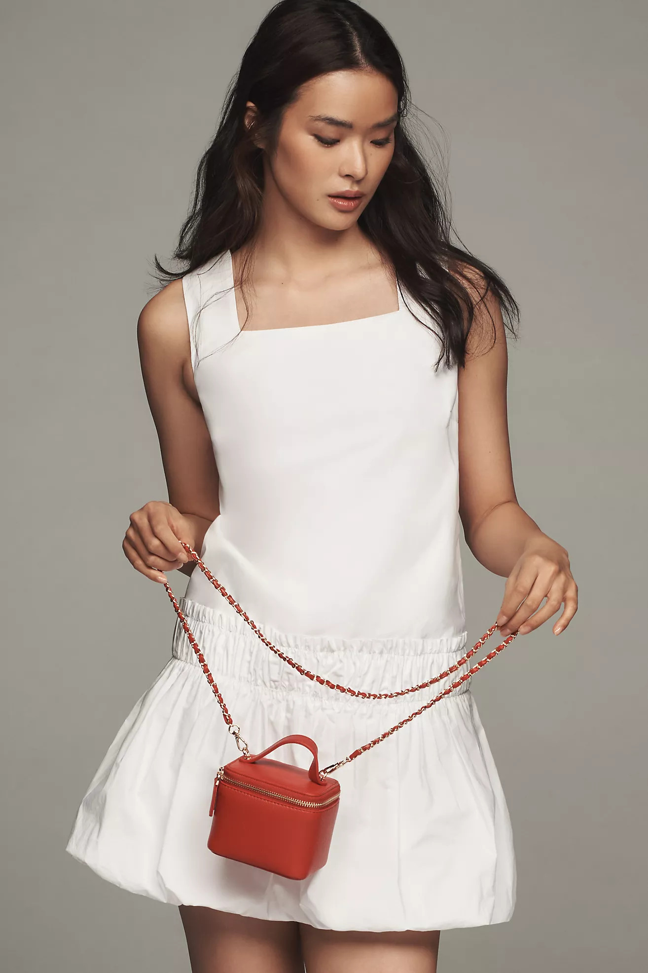 English Factory Sleeveless Square-Neck Bubble Mini Dress | Anthropologie (US)