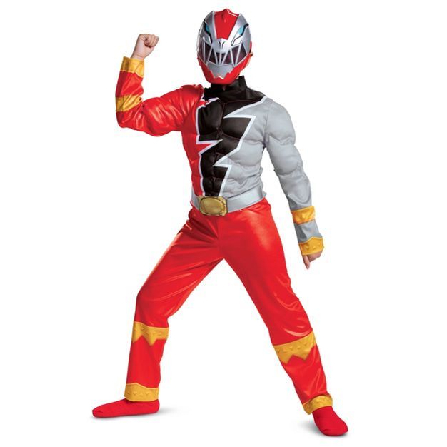 Kids' Power Rangers Red Ranger Dino Fury Muscle Chest Halloween Costume | Target