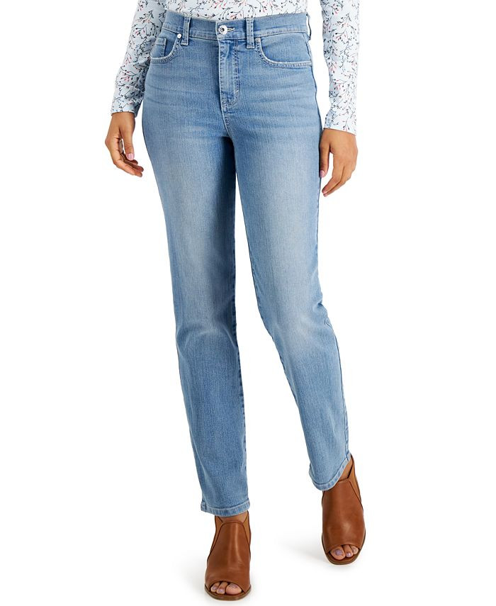 Style & Co Curvy-Fit High Rise Straight-Leg Jeans, Created for Macy's & Reviews - Jeans - Women -... | Macys (US)