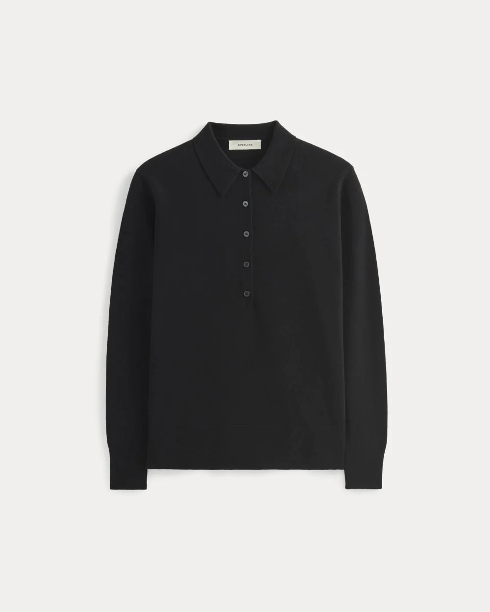 Oversized Polo Sweater in Cotton Merino | Black | Everlane