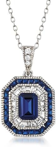 Ross-Simons 1.25 Carat Simulated Sapphire and .60 ct. t.w. Lab-Grown Blue Spinel Pendant Necklace... | Amazon (US)