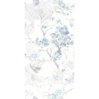 RoomMates Blue and White Spring Cherry Blossoms Peel and Stick Wallpaper (Covers 28.29 sq. ft.) R... | The Home Depot