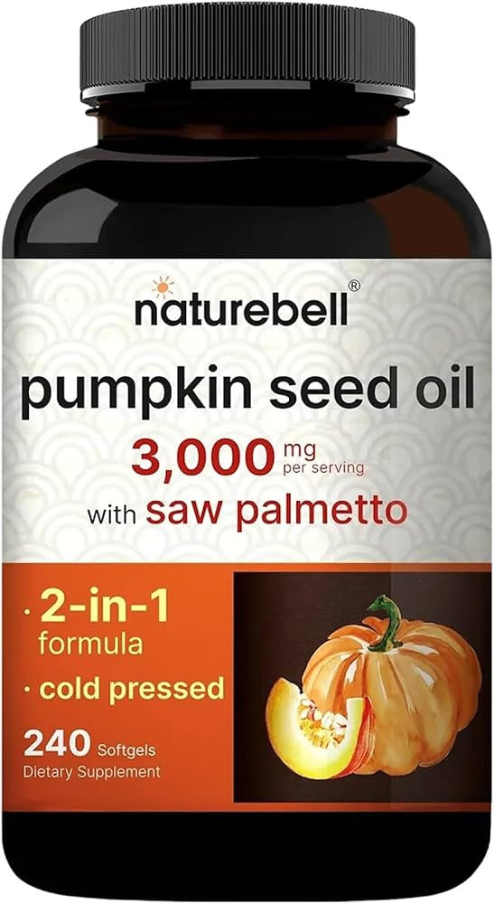 NatureBell Pumpkin Seed Oil 3,000mg with Saw Palmetto - 240 Softgels - Rich in Omega-6 & Omega-9 ... | Amazon (US)