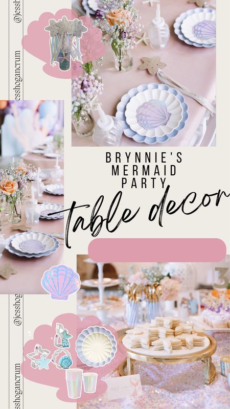 This is the table decor we had for Brynnie’s mermaid party! This was the perfect addition to our mermaid theme and looked so cute on the table!

Mermaid party, third birthday party, birthday party ideas, toddler party theme, mermaid plates, under the sea theme 

#LTKFind #LTKfamily #LTKkids
