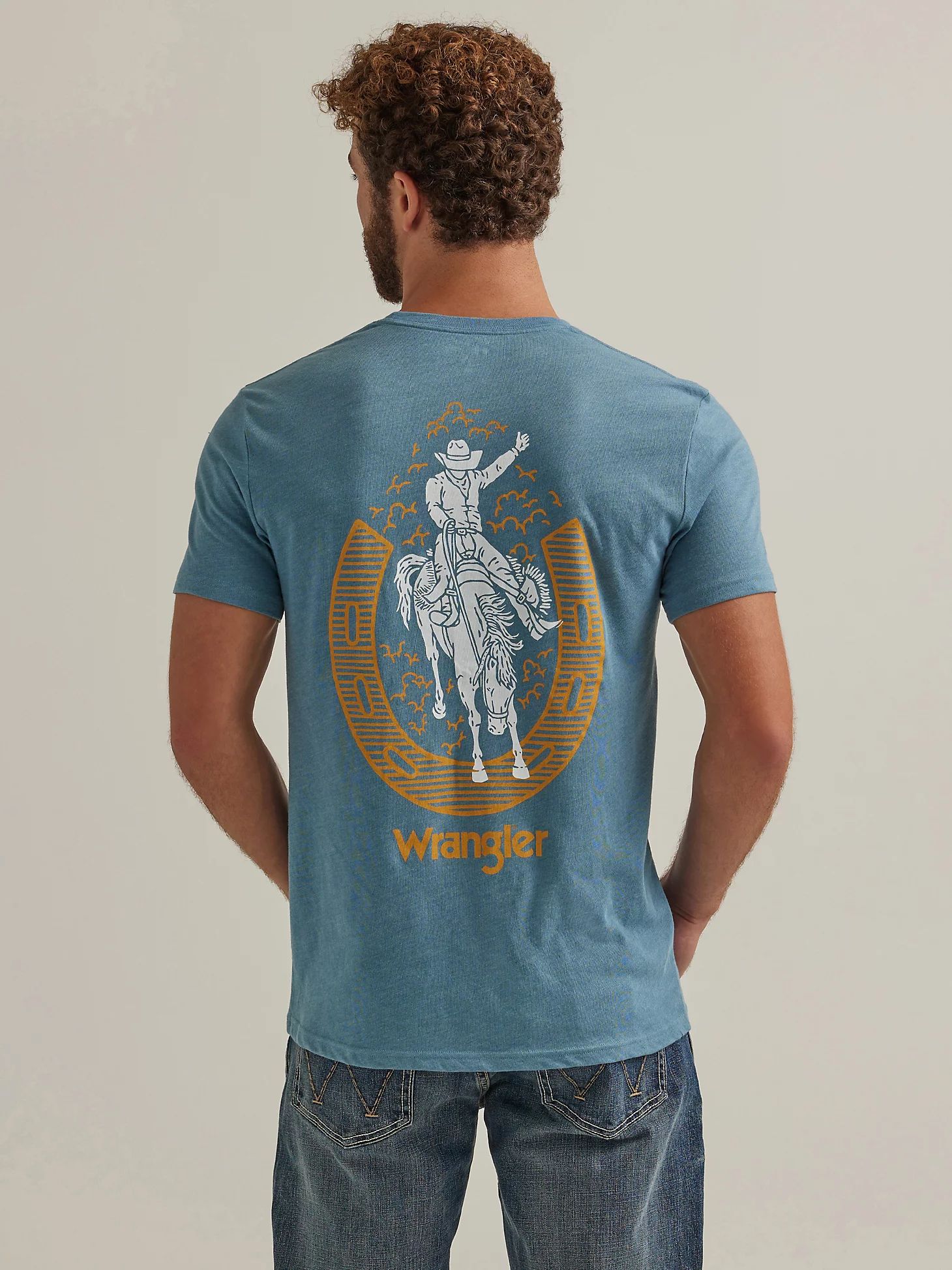 Men's Wrangler Back Graphic T-Shirt in Provincial Blue | Wrangler